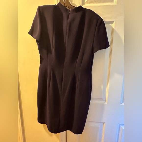 NWT Talbots size 12P, women’s polyester shift dress midi, purple in color. - Picture 2 of 5